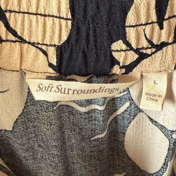 Soft Surroundings Halona Maxi Skirt Large Black/Beige Floral Tiered Boho Chic - Picture 3 of 16